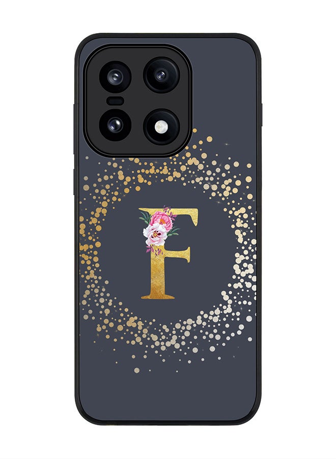 For OnePlus 15 Case,Slim fit Camera Protection, Shockproof Thin Phone cover  - Custom Monogram Floral - F  (Grey )